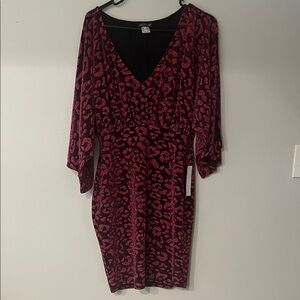 VENUS Pink and Black Leopard Print Mini Dress